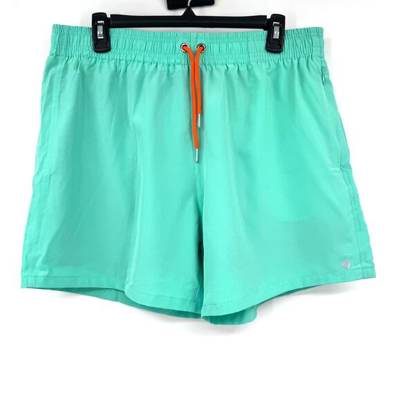 Amazon Brand Mens Green Compression Swim Trunks Lined Drawstring Large 34 NWT - Picture 1 of 10